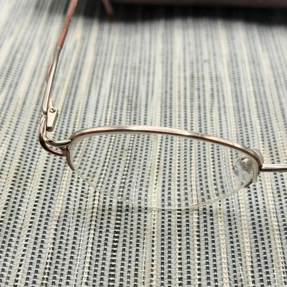 Cote D'Azur Eyeglass Frames 51-17-135 Mauve Silver Semi Rimless‎ Oval with Case